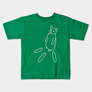 Lineart Cute Cat Cucumber Meme Kids T-Shirt